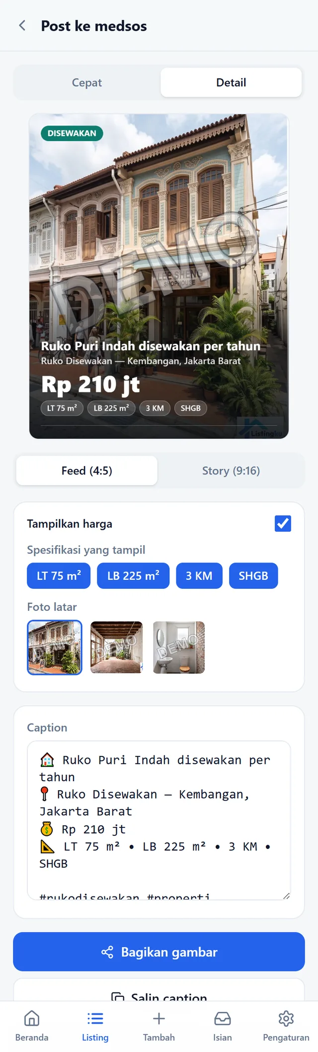 Sekali klik jadi konten