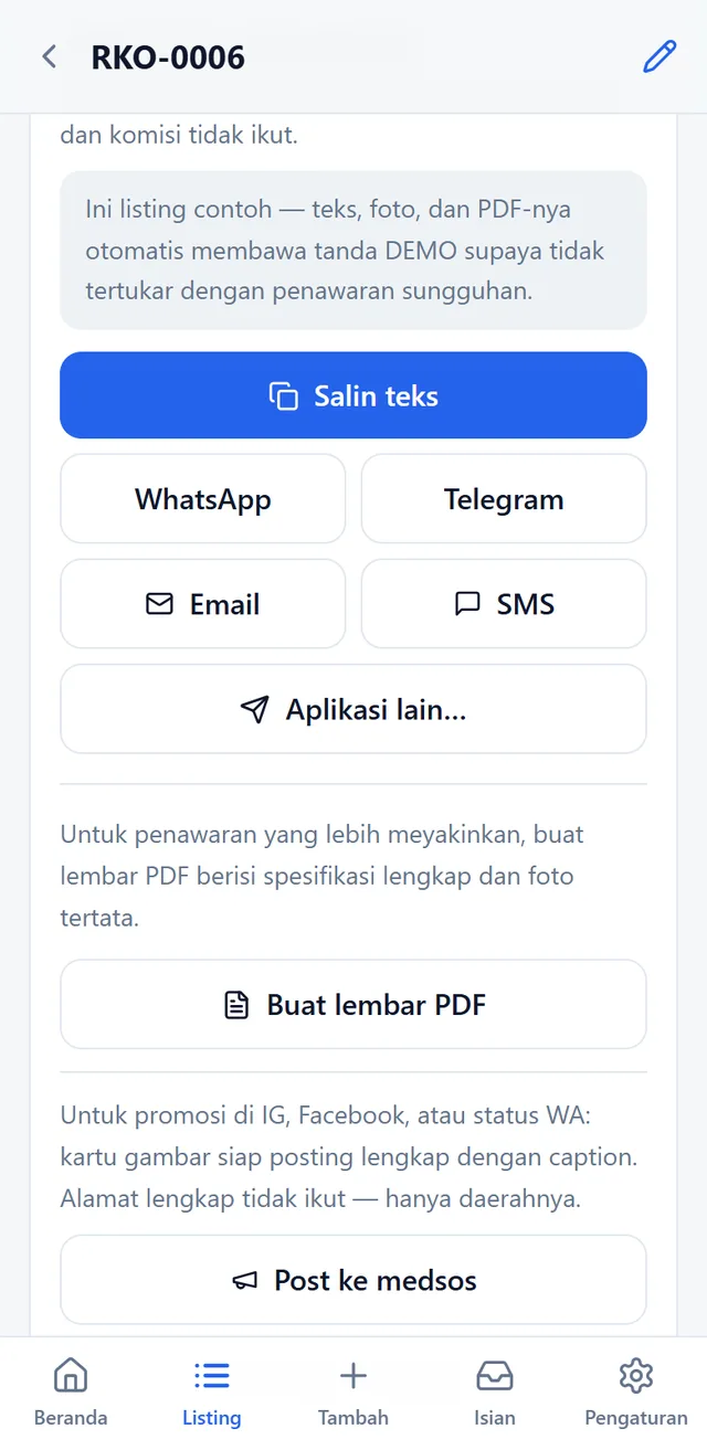 Menawarkan dalam hitungan detik